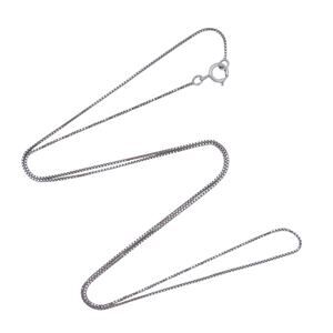 Estate Sterling Silver 925 0.6mm Box Chain Necklace 18"